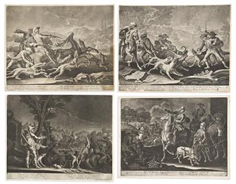 (HUNTING.) Georg Philipp Rugendas (I and II); and Tobias Heinrich and Ernst Philipp Thomann von Hagelstein.